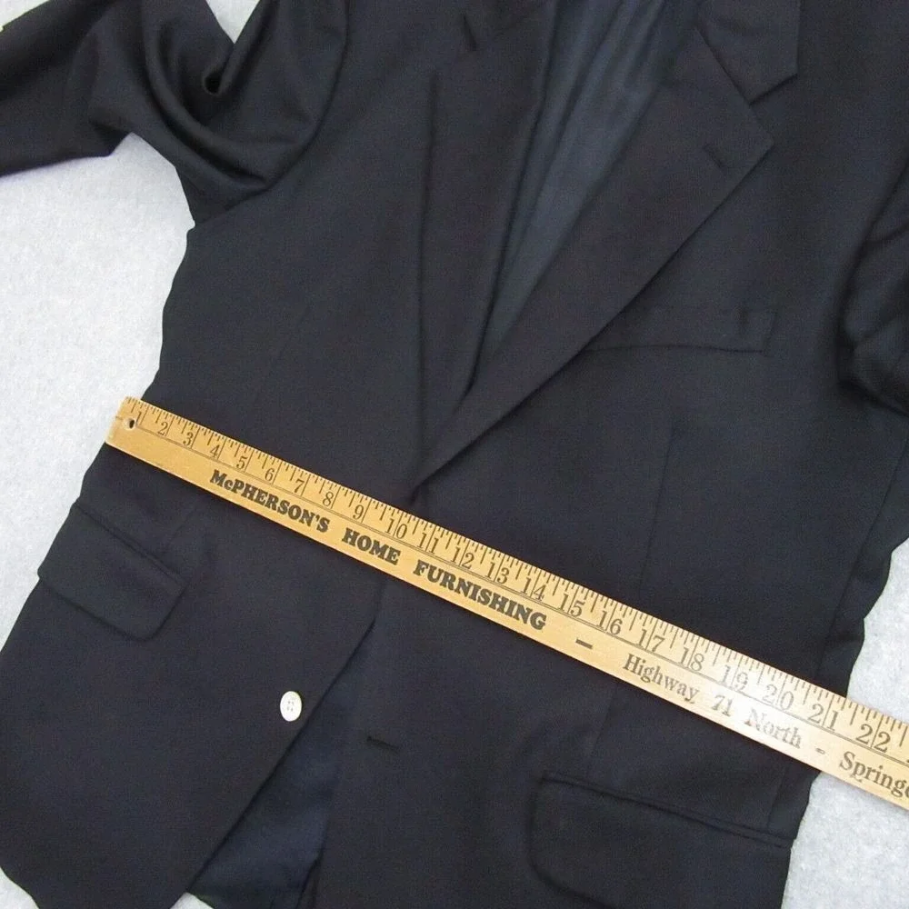 Tasso Elba Mens Angelico Sport Coat 42R‎ Black Blazer 120s Wool Cashmere